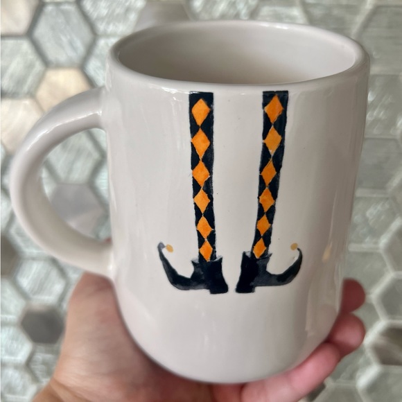 🆕 Rae Dunn Halloween BEWITCHED Witch’s Hat & Stockings Ceramic Tea Coffee Mug. - Picture 4 of 5